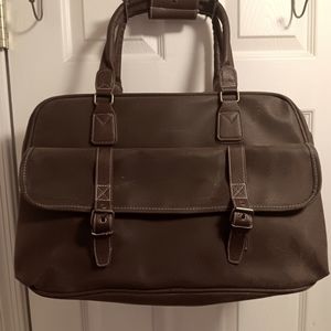 Brown leather medium duffel bag NWOT